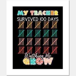 My Teacher Survived 100 Day Watching Me Grow 100 School Days Posters and Art